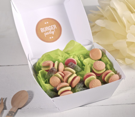 Burger-style box for gifts and branded details