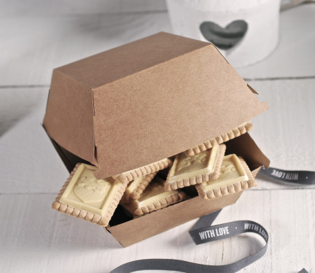 Scatola Hamburger With Love | Packaging Romantico Kraft
