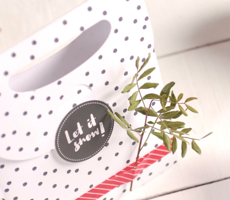 Christmas Gift Bag Embossed with Snowflakes