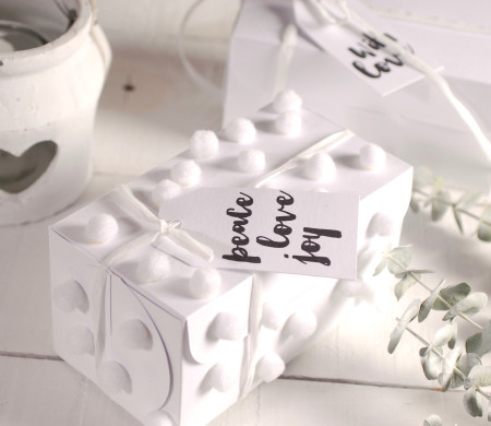 White Box with Pompoms