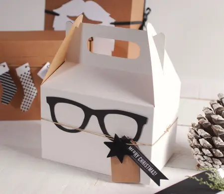 Scatola regalo originale con occhiali per piccoli dettagli