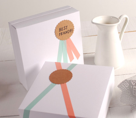 White square box decorated...