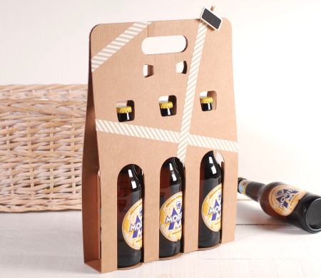 Decorated box for 3 beers