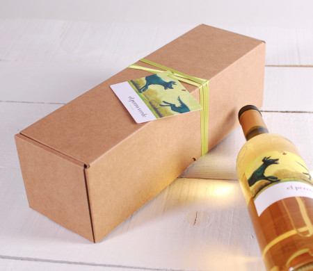 Scatola per vino allungata decorata