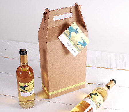 Caja pack de 2 vinos decorada