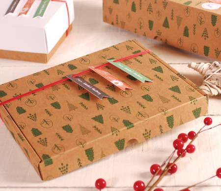 Caja plana de Navidad decorada Caja plana de Navidad decorada