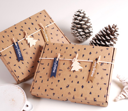 Boîte pour cartes de vœux de Noël | Emballage éco