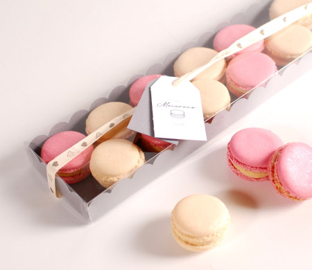 Längliche Schachtel für Macarons mit Deckel