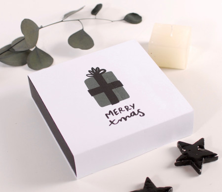 Square box with Christmas sash