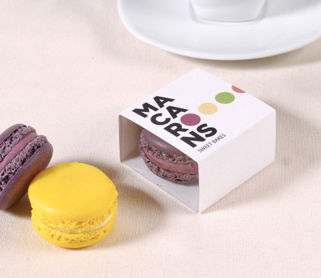Einzelne Macaron-Box.