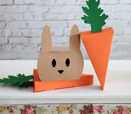 Caja infantil conejo de cartulina Caja infantil conejo de cartulina