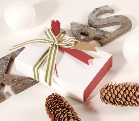 Caja navideña de cartón para regalos de pequeñas dimensiones Caja navideña de cartón para regalos de pequeñas dimensiones
