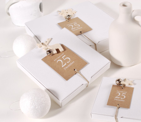 Christmas cardboard box with a special message Christmas cardboard box with a special message