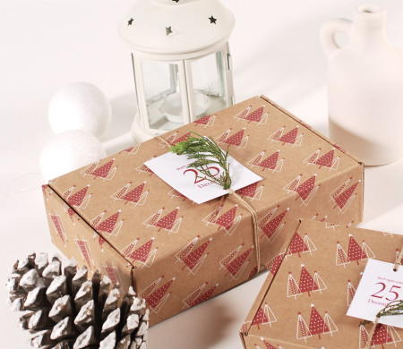 Rechteckige Schachtel für Weihnachtsgeschenke Rechteckige Schachtel für Weihnachtsgeschenke