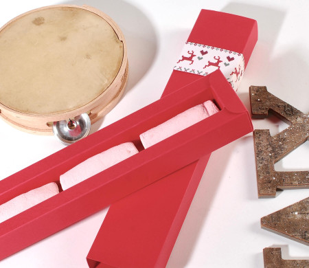 Caja alargada plana con doble cubeta para regalos navideños Caja alargada plana con doble cubeta para regalos navideños