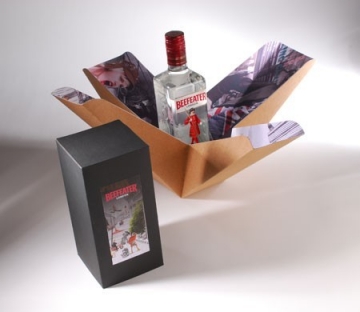 Elegante caja regalo bicolor para botellas