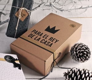 Shipping box with wall sticker