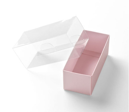 Macaron box with a Clear Plastic Strip
