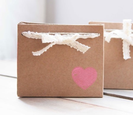 Kraft gift bag for wedding invitations