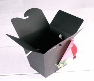 Decorated box with paper flowers