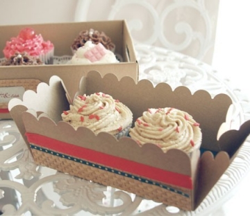 Cajita cupcakes decorada con washi tape