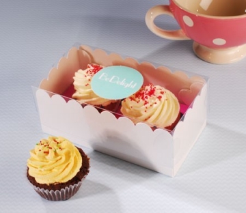 Box for 2 cupcakes with sticker