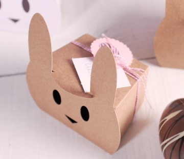 Rabbit-shaped box with baker's twine