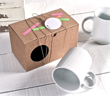 Caja Lisa para Dos Tazas Caja Lisa para Dos Tazas