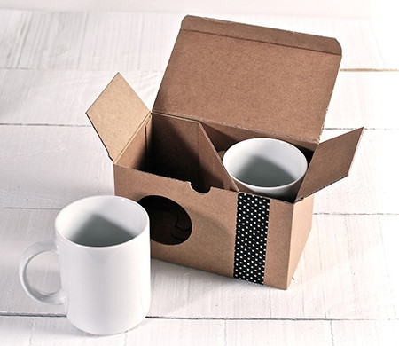 Caja Kraft para Dos Tazas Caja Kraft para Dos Tazas