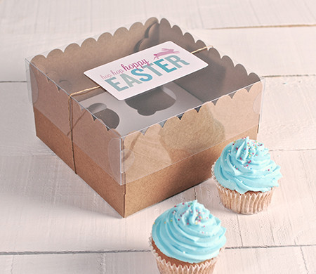 Hohe Boxen für 4 Cupcakes