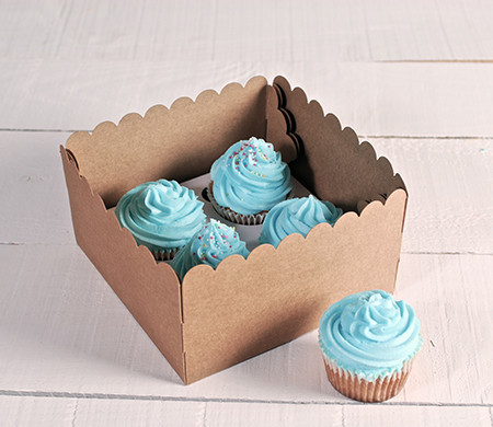 Cajas Altas para 4 Cupcakes Decoradas