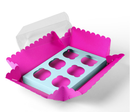 Caja para 6 Cupcakes, Magdalenas o Cookies