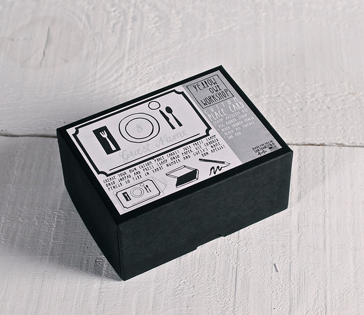 Place card' - Rubber stamp set