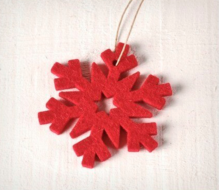 Copo de nieve de fieltro, para decorar regalos Copo de nieve de fieltro, para decorar regalos