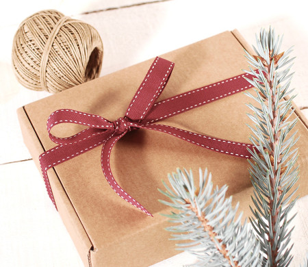 Ruban gros grain rouge pour paquets cadeaux