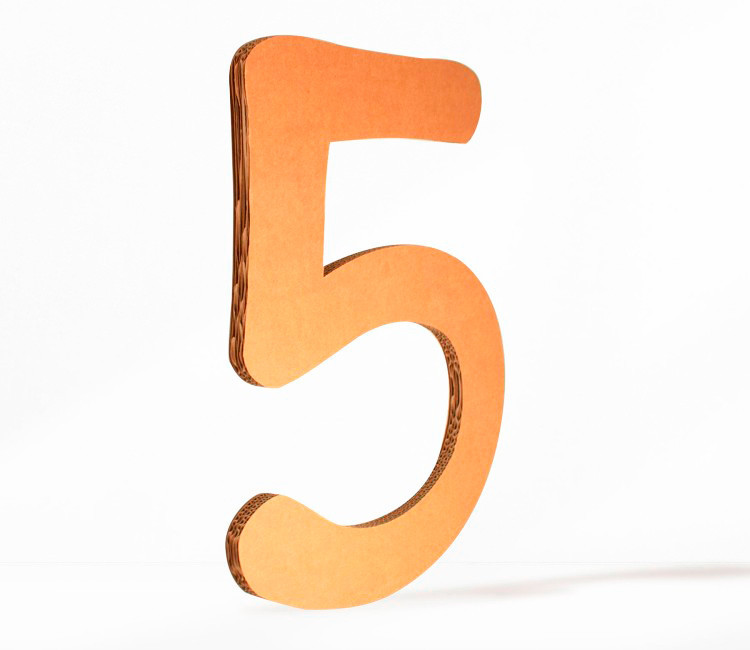 Large cardboard number