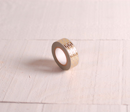 Graues Washi-Tape mit goldenem Aufdruck