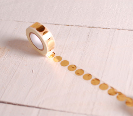 Washi tape círculos dorados