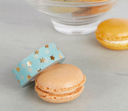 Hellblaues Washi-Tape mit goldenen Sternen