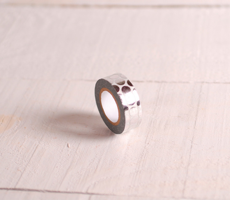 Washi tape de lunares plata