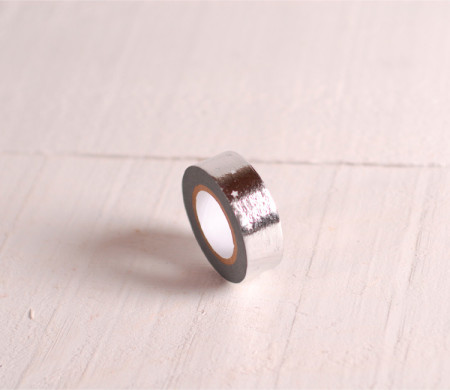 Silver washi tape with white stars