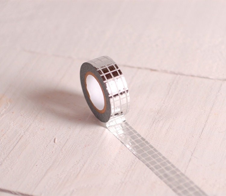 Washi tape with silver squares
