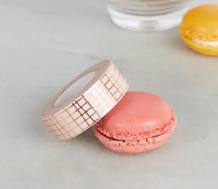 Washi Tape Rosa (Cuadrícula Dorada) | Selfpackaging