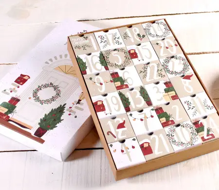 Advent calendar with fillable boxes
