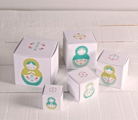 Kit de boîtes imprimées. Matriochkas