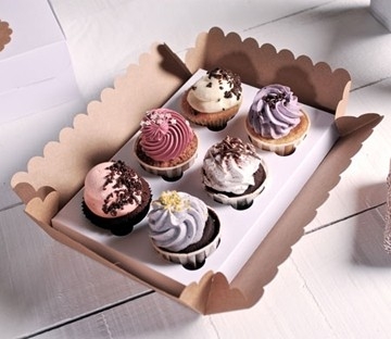 Caja de cartón para 6 cupcakes
