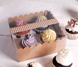 Caja para 4 cupcakes