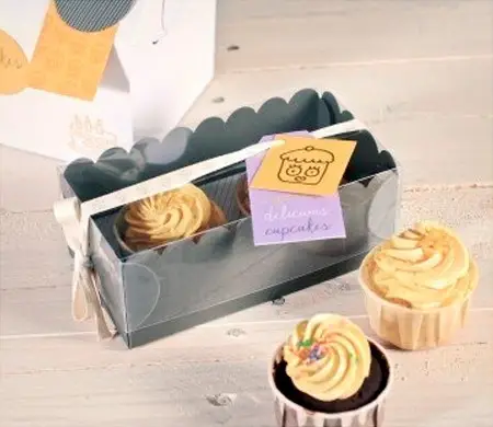 Caja para 2 cupcakes con...