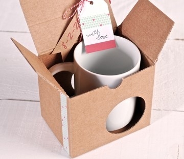 Box for mugs with washi tape
