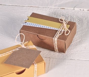 Cajas de regalo pequeñas, 50 unidades de 2 x 2 x 2 pulgadas, cajas de  cartón pequeñas, cajas de regalo de papel Kraft, cajas recicladas marrones,  caja